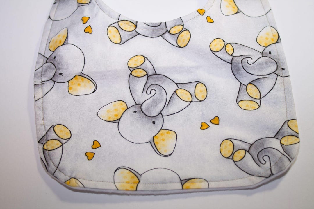 Gender Neutral Gray Elephant Personalized Baby Bib Baby Shower Gift - Etsy