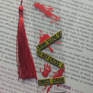 Crime Scene Do Not Cross Acrylic Bookmark - True Crime Book Lover Gift