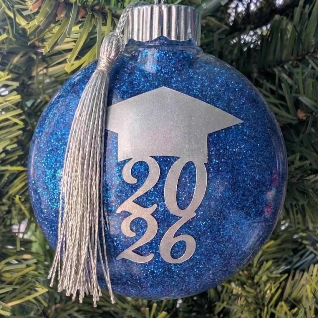 Personalized 2026 Graduation Ornament | Glitter Senior Class Keepsake ...