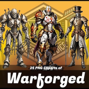 25 Warforged Token - Front View - For VTT, Sticker, Art and Design, D&D, Dungeon Master, DnD and Pathfinder, Character Sheets, DnD Cliparts