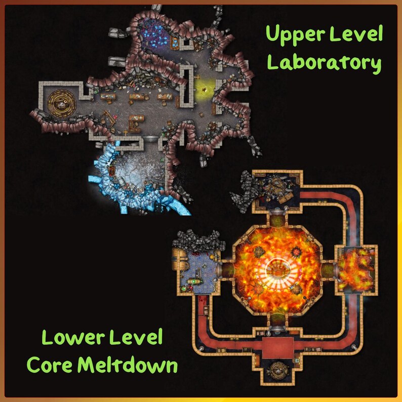 Arcane Meltdown - Map 30x30, (D&D 30x30 Map, Tabletop, Gefechtsspielort ...