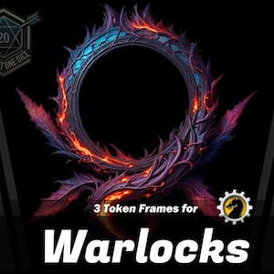3 cadres de jetons Warlock - Bordures de jetons pour table numérique, D&D, Pathfinder, Cthulu, Foundry VTT, comme cadres pour les feuilles de personnage ou pour les MD