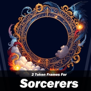 Sorcerer Token Frames: Elemental D&D Character Sheet Borders (Digital)