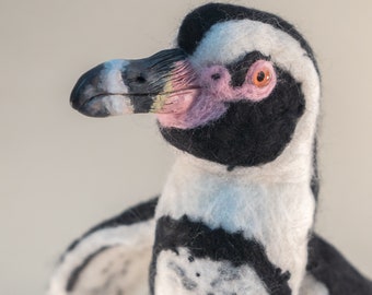 Needle Felted Animal, Humbolt Penguin, Portfolio Piece
