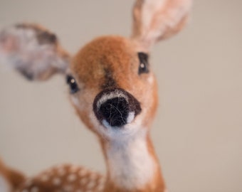 Custom Order Inspiration: Needle Felted Animal, Fawn in Vintage China