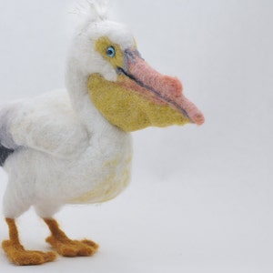 Aguja fieltro Animal, Pelícano Blanco, Pieza de cartera