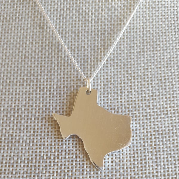 State Charm Necklace, Texas Necklace, Lone Star State Jewelry