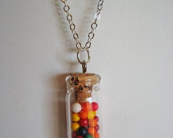 Food Jewelry - Rainbow Candy Jar Necklace - Cake Sprinkles