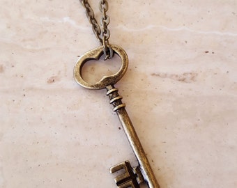 Skeleton Key Necklace, Key Pendant, Layering Necklace