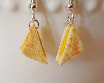 Grilled Cheese Sandwich Earrings - Food Jewelry - Sandwich Dangle Earrings
