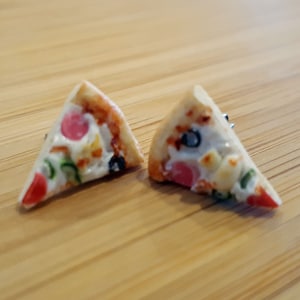 Pizza Slice Stud Earrings - Food Jewelry - Pizza Jewelry