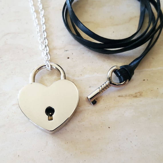Equilibrium Love Locks Two Tone Heart Lock & Key Necklace | Campus Gifts