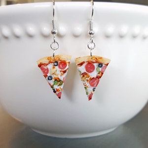 Pizza Slice Earrings - Mini Food Jewelry - Food Earrings - Foodie Gift