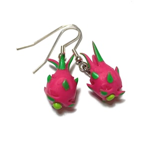 Dragon Fruit Earrings - Food Earrings - Fruit Earrings