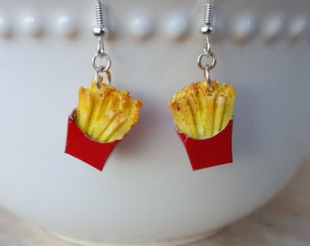 French Fry Dangle Earrings - Food Jewelry  - Foodie Gifts for Women