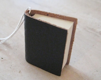 Leather Book Necklace, Writer Necklace, Author gifts