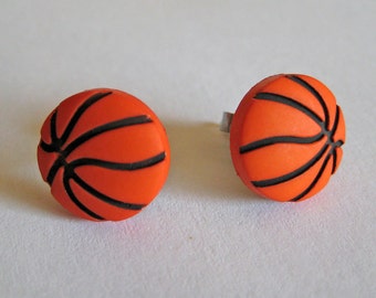 Basketball Stud Earrings, Sports Fan Jewelry, Basketball Mom Earrings, Game Day Earrings