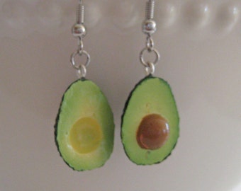 Avocado Dangle Earrings  - Food Earrings - Avocado Jewelry - Food Jewelry - Vegan Gift