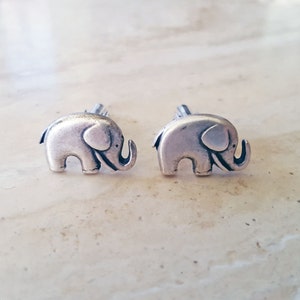 Silver Elephant Cufflinks, White Gold Plated Cufflinks, Elephant Jewelry