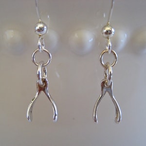 Wish Bone Earrings- Wish You Were Here Earrings - Sterling Silver - Wish Jewelry