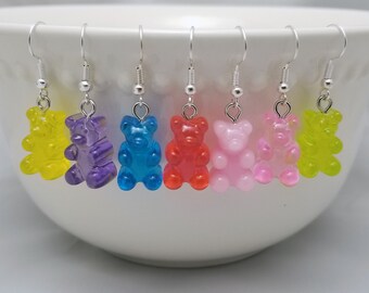 Gummy Bear Candy Earrings - Food Earrings -  Food Jewelry