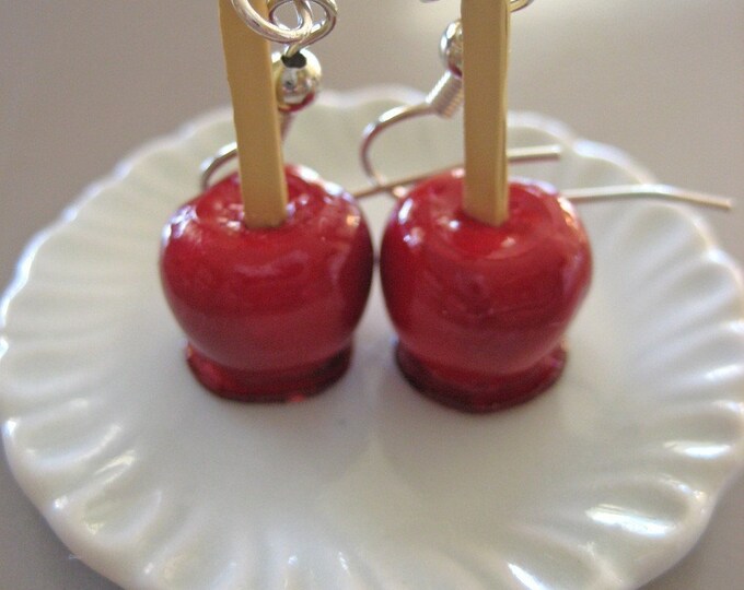 Food Jewelry Candied Apple Earrings Etsy