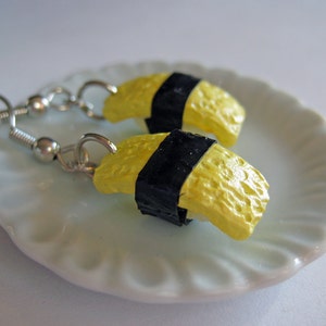 Sushi Dangle Earrings, Food Jewelry, Sushi Fan Earrings, Kawaii Earrings image 1