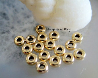 14k gold filled Spacer Beads-14k gold filled bead heishi cap,Saucer beads 3mm-14k Gf Fancy Heishi ring disc rondelle beads beading,findings