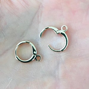 18k gold plated huggers earwires-diy Huggie Leverback leaver back earwires, LatchBack earwire Components-jewelry findings to make earrings
