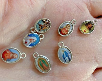 Sale Lot Catholic Medals-silver Miracle medal-Virgin Mary,our lady of Guadalupe Picture Pendant Medals Charms-Chatolic medlas,medallas sale