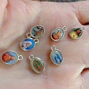 Sale Lot Catholic Medals-silver Miracle medal-Virgin Mary,our lady of Guadalupe Picture Pendant Medals Charms-Chatolic medlas,medallas sale