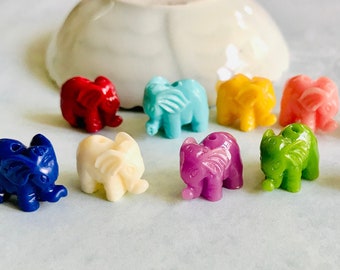 Ships from USA Miniature good luck Elephant beads -carver Elephant beads Charm Amulet-hippie beads,bohemian, jewelry supplies findings