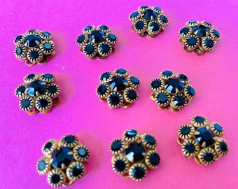 Vintage Swarovski Crystal flower mixed colors connectors-jewelry supplies-embellishment crystal Rhinestone cabochons earrings-diy rings 3d