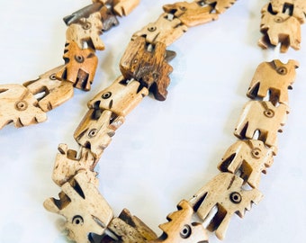 Carved bone beads elephant Beads-brown elephant Charms-Elephant beads-Fetish Amulet pendant charms-Lot charms