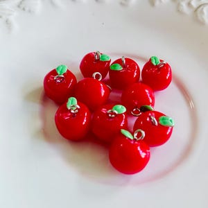 gonfio Retro resina mele ciondoli perline-ciondoli mela rossa-ciondoli frutta perline-ciondoli frutta perline-ciondoli stravaganti perline Boho
