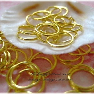 18k Gold plated JUMP RINGS -jewelry supplies Round gold Connector-open jumó rings-spacer beads-diy bracelets,jewelry hippie beads-gold rings