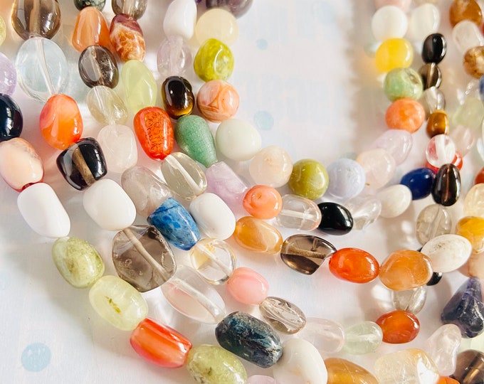 Multicolor Strand Mixed Gemstone Free Form Rainbow -random Quartz Stone ...