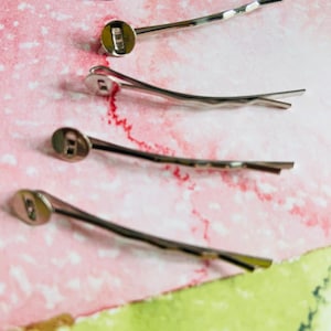Special Sale Silver Bobby Pins with Pad-Hair barette  DIY blank Bobby pins for hair blooms-hair clips bow tie