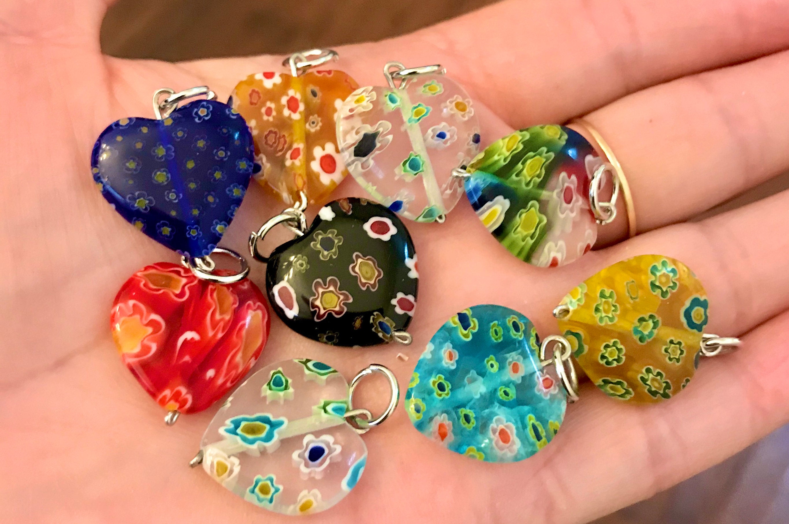 Murano Glass 多色ビーズブレスレット新品未使用品 Amazon.com: Millefiori Murano Glass Beads Bracelet, Flower