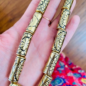 large Bohemian antique bronze Tibetan style bead pendant -tribal bold beads pendant -Rustic floral beads pendant -Statement ethnic beads