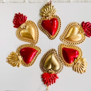 Wholesale retro large Ex votos Milagros  sacred heart Pendants, Milagros flaming Heart Charms/embellishments Religious charms-Detente heart