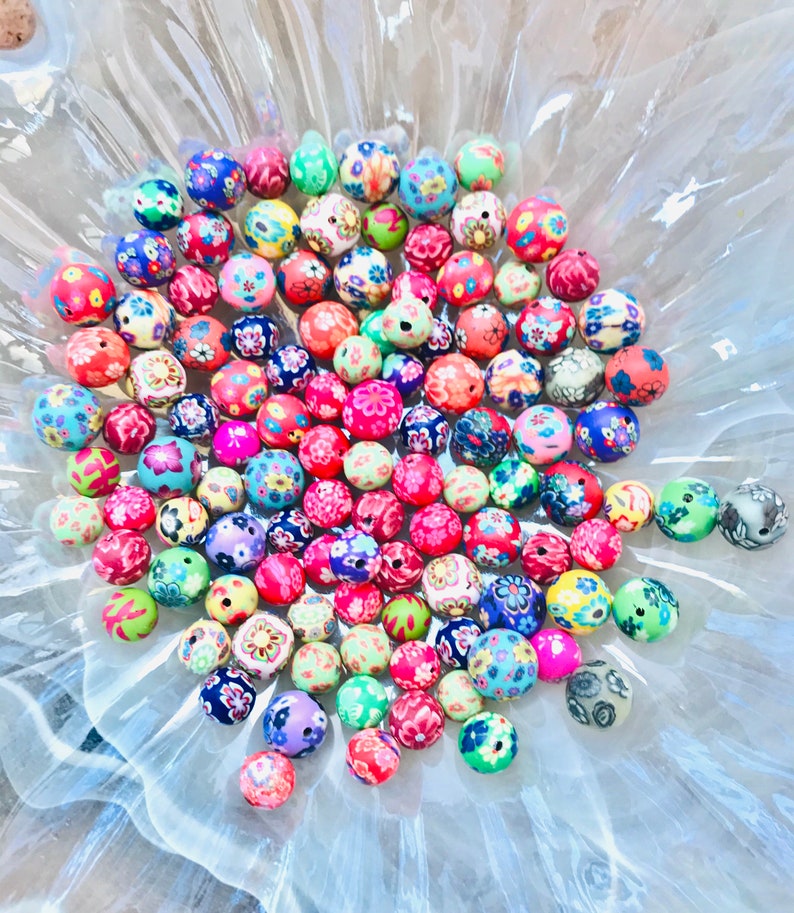 Sale Sample Pack Clay Beadsassorted Floral Polymer Clay Beads Etsy