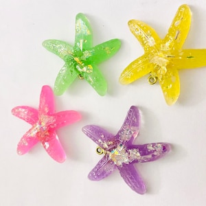 Assorted colors resin acetate seashore starfish pendants-sample pack shells Starfish charm-hippie findings-keychains findings