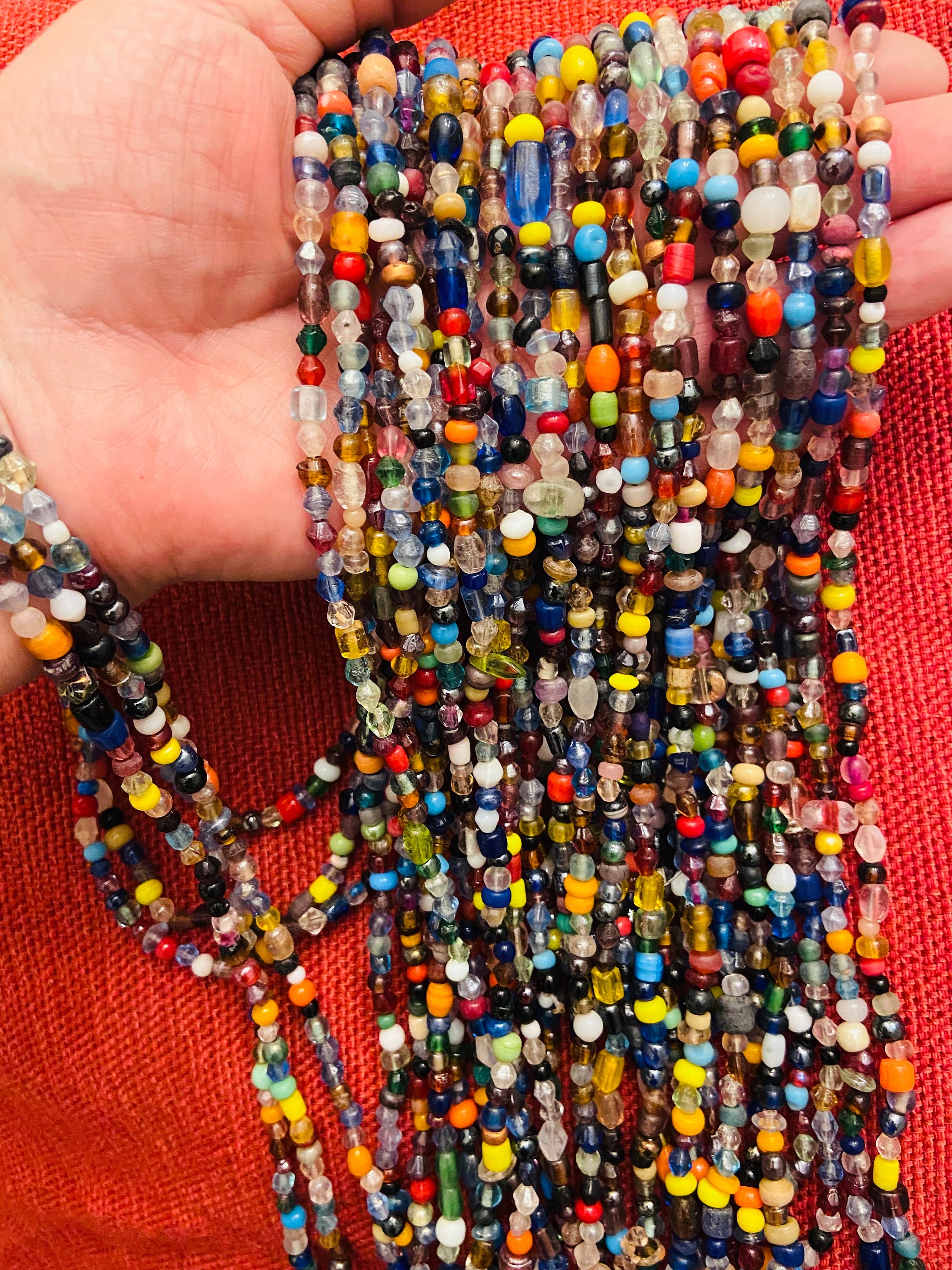 5894 Ethnic Rustic Fashion Party Glass Bead Shell Work Handmade Threadwork Tlicho beader Garra Dryneck main image 4