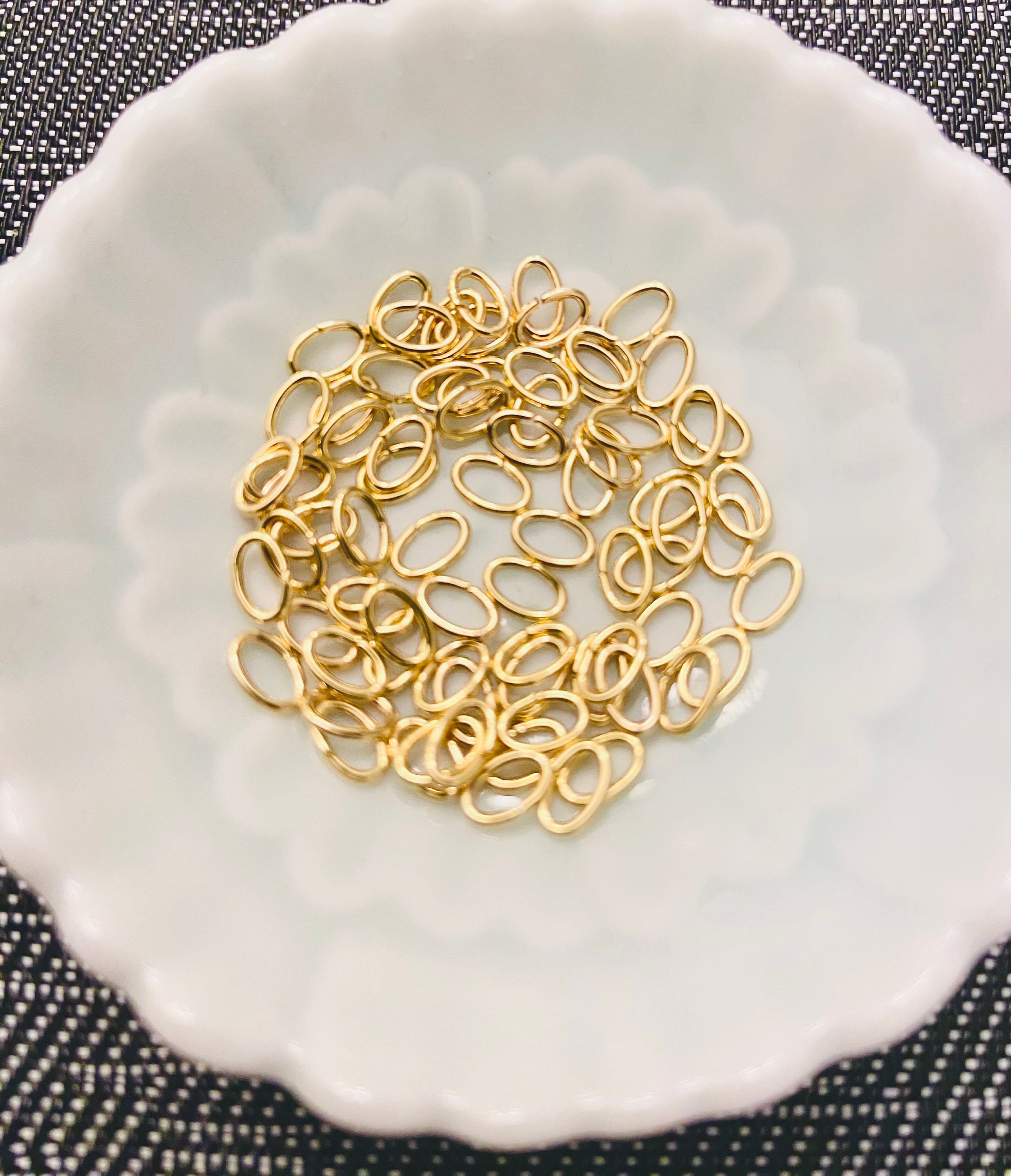 50pcs Silver Plated Flat Oval Jump Ring, Brass Oval Connectors