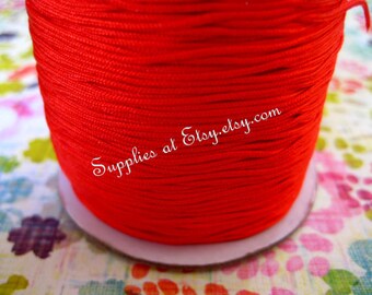 Red Silky Nylon cord bracelet/knotting/beading cord Roll .8mm-like silky -Tassel-Quality DIY Macrame,Shambhala Bracelet-Thread