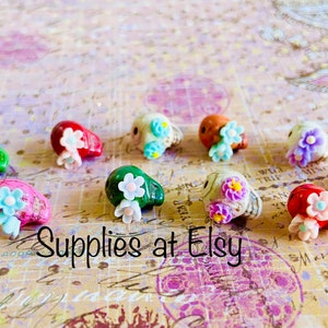 Sugar Skull Flower Eyes Charm-Halloween Sugar Skulls Pendants-Multi Colored skull Charms-dia de muertos Charms,Mexican Folk earrings making