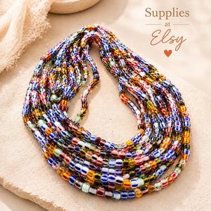 Fun Tribal Ethnic glass chevron beads-handmade Mini spacer glass, multicolor glass Rainbow Beads-Fancy mix assorted hippie xmas beads