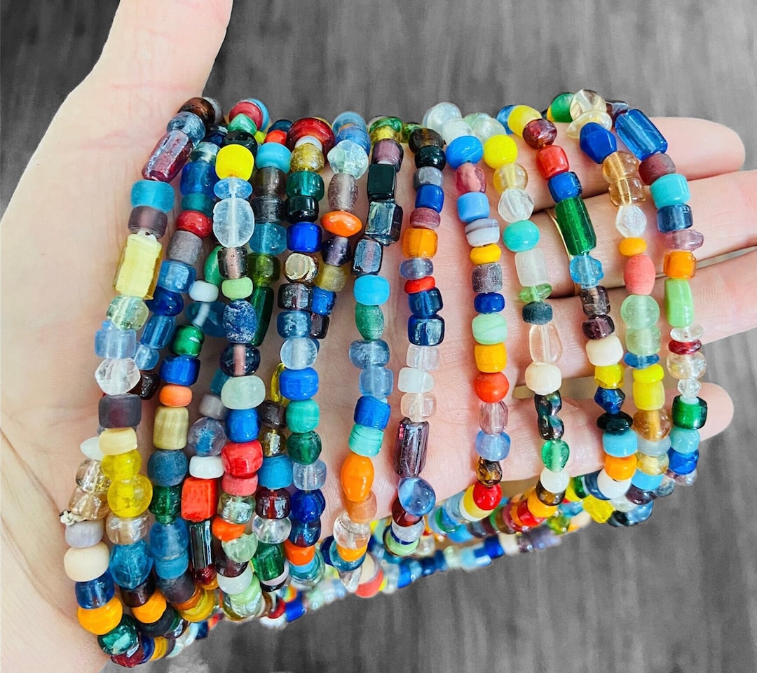 Colorful Ethnic Colorful Glass Beadsrainbow Handmade Confetti Glass
