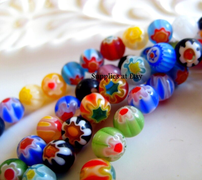 millefiori glass beads